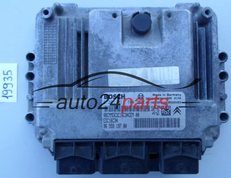 KOMPUTER STEROWNIK SILNIKA PEUGEOT 206 1.4 BOSCH 0 281 011 784, 0281011784, 96 559 197 80, 9655919780, 9654490280, 1039S06089, EDC16C34