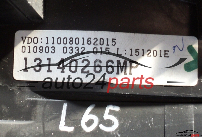 Tacho Kombiinstrument OPEL MERIVA 1.6 VDO 110080162015 13140266MP, 13140266 MP