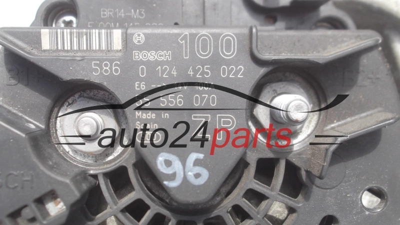 ALTERNATOR OPEL ASTRA CORSA MERIVA ZAFIRA BOSCH 0124425022 ZP, 55556070 ZP, GM 93184064, 100A