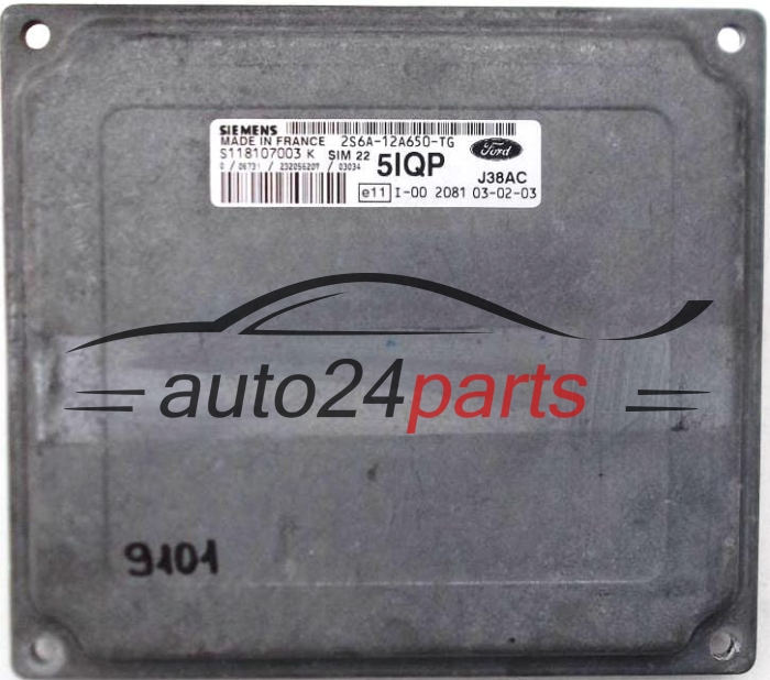 ECU CENTRALITA DE MOTOR  FORD FIESTA FUSION 1.6 SIEMENS S118107003 K,  2S6A-12A650-TG