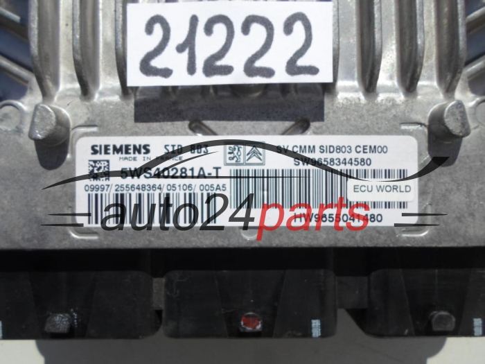  CITROEN PEUGEOT 2.0 HDI SIEMENS 5WS40281A-T, 5WS40281AT, SW 9658344580, HW 9655041480, SID803