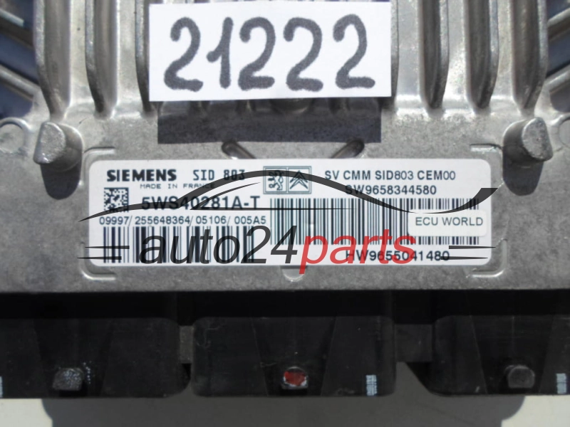  CITROEN PEUGEOT 2.0 HDI SIEMENS 5WS40281A-T, 5WS40281AT, SW 9658344580, HW 9655041480, SID803