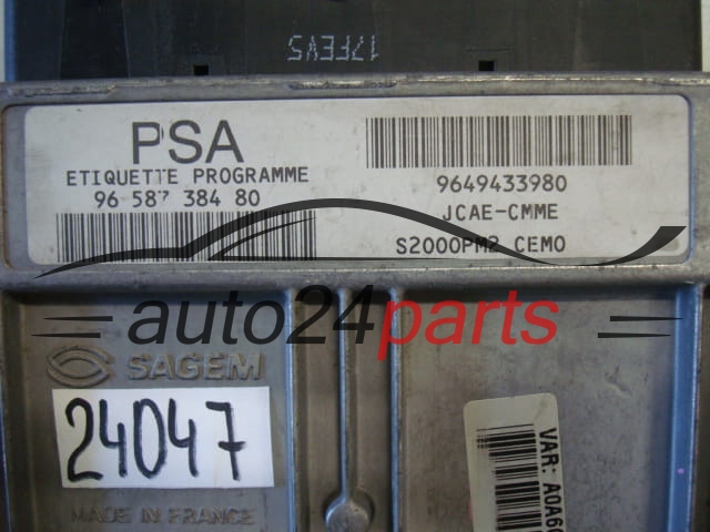 KOMPUTER STEROWNIK SILNIKA CITROEN PEUGEOT 1.4 Sagem 21585350-4 A, 215853504A, PSA 96 587 384 80, 9658738480, 9649433980