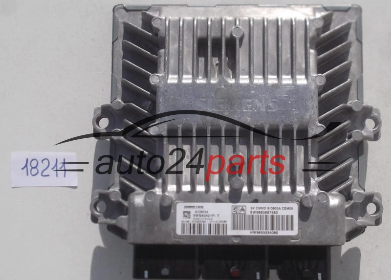 KOMPUTER STEROWNIK SILNIKA CITROEN PEUGEOT 1.6 HDI 5WS40421F-T, 5WS40421FT, SW9663607580, HW9655534080, SID803A