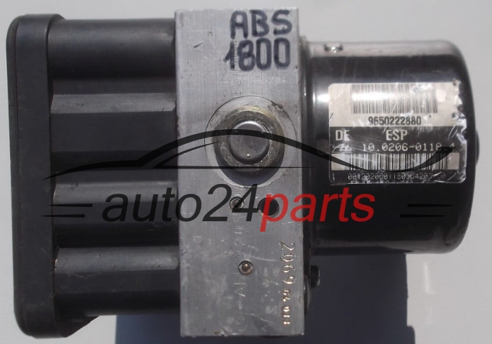 POMPE HYDRAULIQUE ET CALCULATEUR d'ABS PEUGEOT 206 9650222880, ATE 10.0206-0118.4, , 10.0960-1135.3