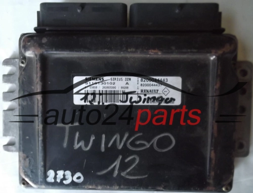 KOMPUTER STEROWNIK SILNIKA RENAULT TWINGO 1.2 SIEMENS SIRIUS 32N S110130102A S110130102 A, 8200044443 8200044437