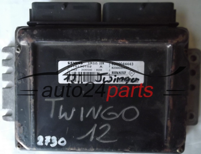 KOMPUTER STEROWNIK SILNIKA RENAULT TWINGO 1.2 SIEMENS SIRIUS 32N S110130102A S110130102 A, 8200044443 8200044437