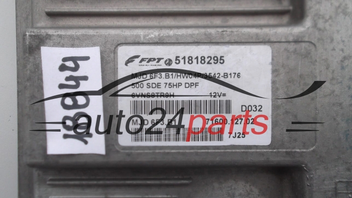 KOMPUTER STEROWNIK SILNIKA FIAT 500 1.3 MAGNETI MARELLI MJD-6F3.B1, MJD6F3B1, FPT 51818295, 71600.127.02, 7160012702