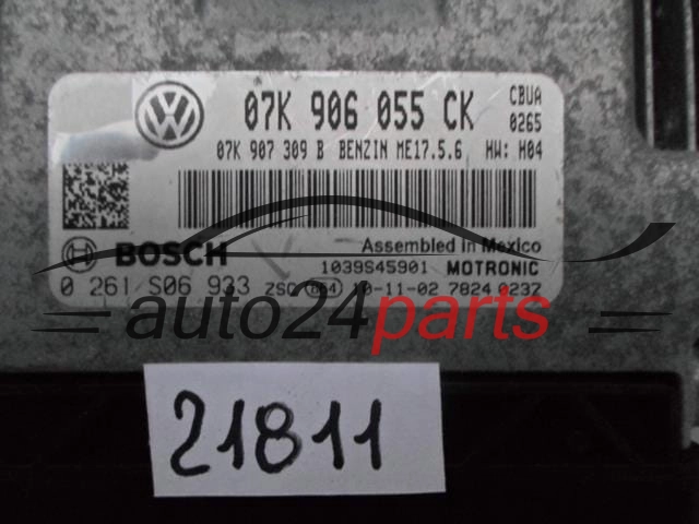 KOMPUTER STEROWNIK SILNIKA VW VOLKSWAGEN 2.5 L BOSCH 0 261 S06 933, 0261S06933, 07K 906 055 CK, 07K906055CK, ME17.5.6