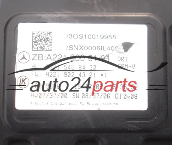CENTRALITA DE CONFORT  SAM MERCEDES W216 A221 900 61 01,  HW A 221 545 84 32,  FW A221 902 43 01
