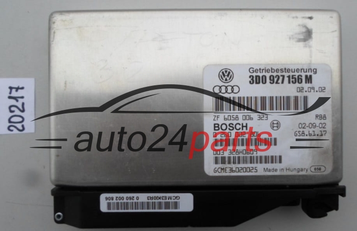 STEROWNIK SKRZYNI AUTOMATYCZNEJ VW VOLKSWAGEN PHAETON 3.2 V6 BOSCH 0 260 002 806, 0260002806, 3D0 927 156 M, 3D0927156M