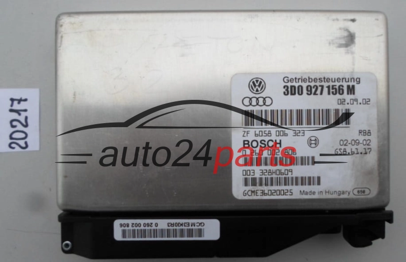 STEROWNIK SKRZYNI AUTOMATYCZNEJ VW VOLKSWAGEN PHAETON 3.2 V6 BOSCH 0 260 002 806, 0260002806, 3D0 927 156 M, 3D0927156M