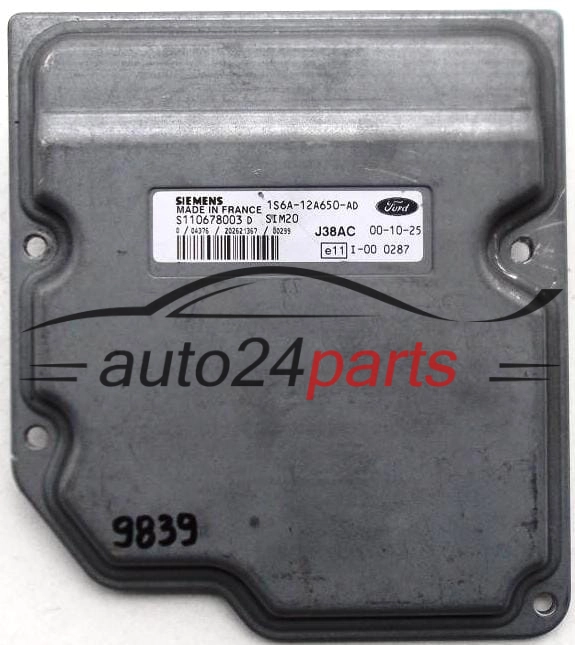 KOMPUTER STEROWNIK SILNIKA FORD FIESTA, SIEMENS S110678003 D, S110678003D, 1S6A-12A650-AD, 1S6A12A650AD