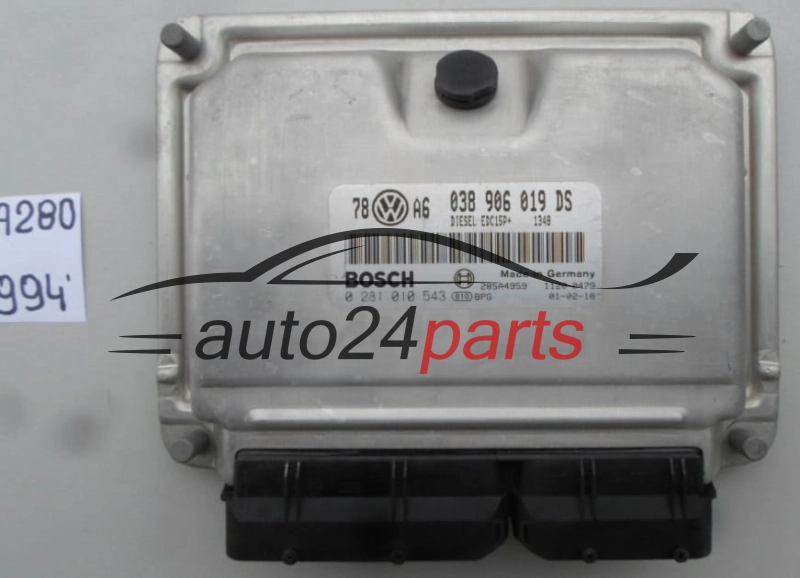 VW VOLKSWAGEN PASSAT 1.9 TDI AVF 038 906 019 DS, 038906019DS, BOSCH 0 281 010 543, 0281010543