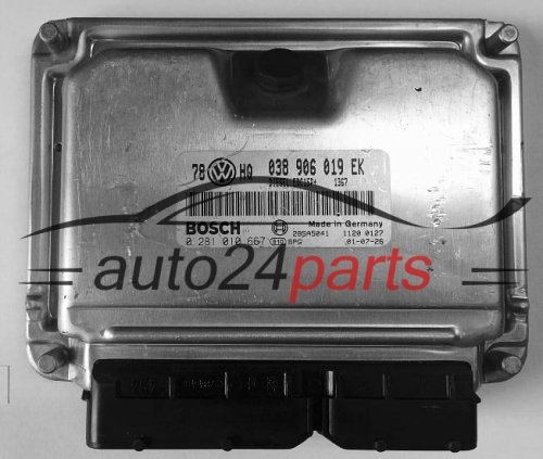 ECU CENTRALITA DE MOTOR VW VOLKSWAGEN PASSAT 1.9 TDI EVB 038 906 019 EK, 038906019EK, BOSCH 0 261 010 667, 0281010667, 28SA5041