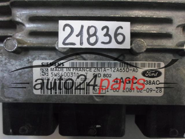 KOMPUTER STEROWNIK SILNIKA FORD FUSION, SIEMENS 5WS40031D-T, 5WS40031DT, 2N1A-12A650-AD, 2N1A12A650AD, 4AGC J38AC, SID802