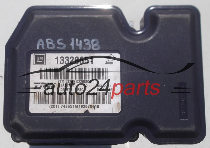 POMPE HYDRAULIQUE ET CALCULATEUR dABS OPEL GM 13328651, TRW 16817011 C2.1, 16312211-K, 16312211K, 54085326E 