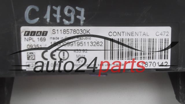 BOITE ELECTRIQUE A RELAIS ET FUSIBLE FIAT PANDA S118578030K, 51870142