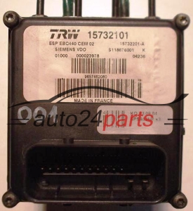 ABS MODULO BOMBA UNIDAD DE CONTROL PEUGEOT 407 TRW 15732101 ESP EBC440 CEM 02, 15732201A, 15732201-A, SIEMENS VDO S118676001K, S118676001 K, 9657462080 