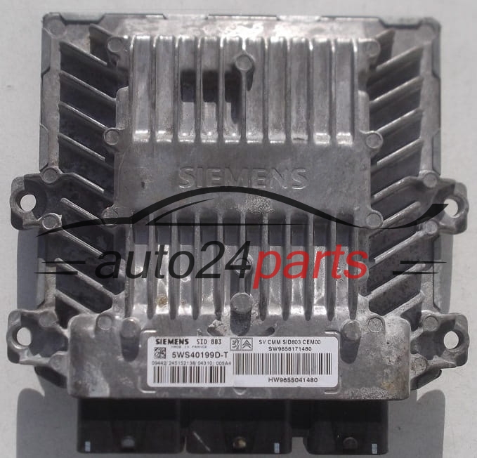 ECU CENTRALITA DE MOTOR CITROEN PEUGEOT 2.0 HDI SIEMENS 5WS40199D-T, 5WS40199DT, SW9656171480, HW9655041480, SID803