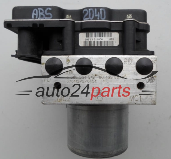 POMPE HYDRAULIQUE ET CALCULATEUR d'ABS FIAT SCUDO BOSCH 0 265 234 212, 0265234212, 96 499 881 80