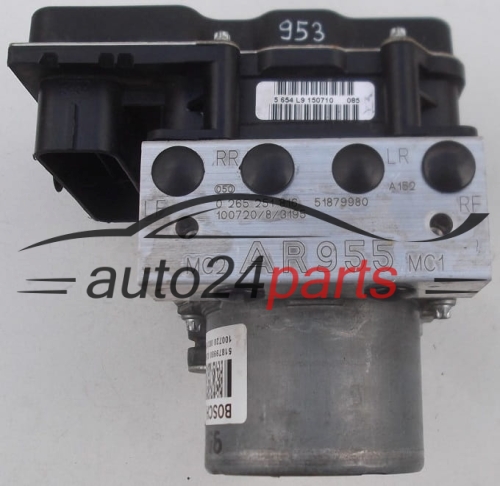 POMPE HYDRAULIQUE ET CALCULATEUR d'ABS ALFA ROMEO MITO BOSCH 0 265 251 816, 51879980
