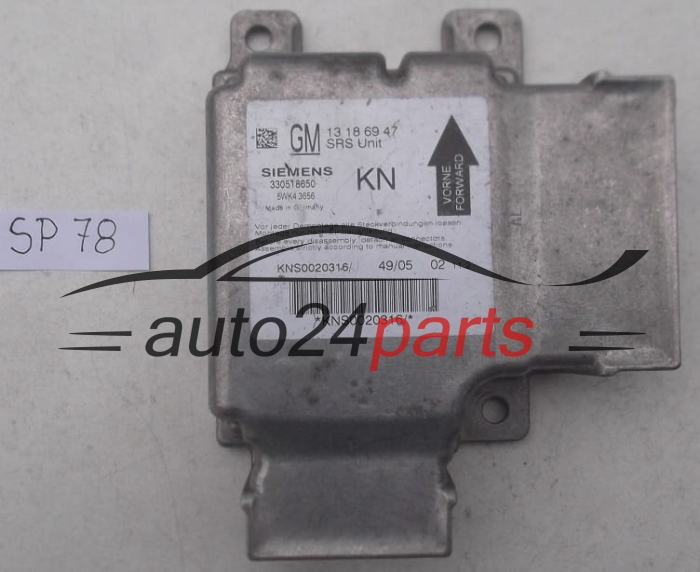 STEROWNIK MODUL PODUSZEK POWIETRZNYCH OPEL VECTRA C SIGNUM GM 13 18 69 47 KN