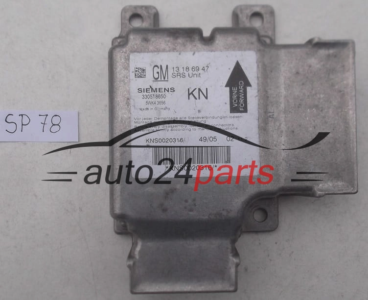 STEROWNIK MODUL PODUSZEK POWIETRZNYCH OPEL VECTRA C SIGNUM GM 13 18 69 47 KN