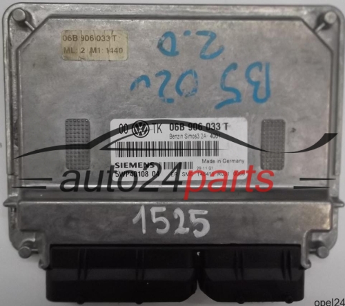MOTORSTEUERGERÄT ECU STEUERGERÄT VW VOLKSWAGEN PASSAT 2.0 06B906033T, SIEMENS 5WP40108 