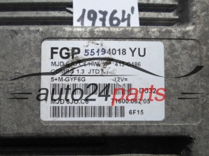 KOMPUTER STEROWNIK SILNIKA OPEL COMBO 1.3 CDTI Magneti Marelli MJD 6JO.C6, MJD6JOC6, MJD6J0C6, FGP 55194018 YU, 55194018YU, 71600.062.05, 7160006205 - 