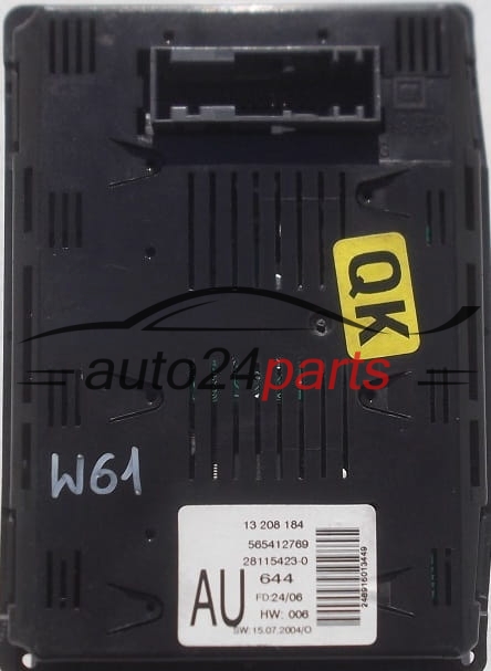 WYŚWIETLACZ RADIA CIEKŁOKRYSTALICZNY OPEL VECTRA C GM 13 208 184 AU,  28115423-0