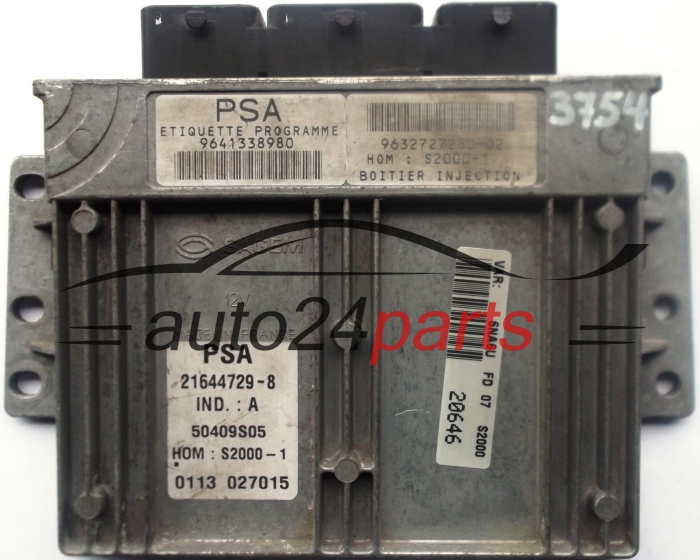 ECU CENTRALITA DE MOTOR  CITROEN XSARA PICASSO 1.8 Sagem 21644729-8, PSA 9641338980, 9632727280-02