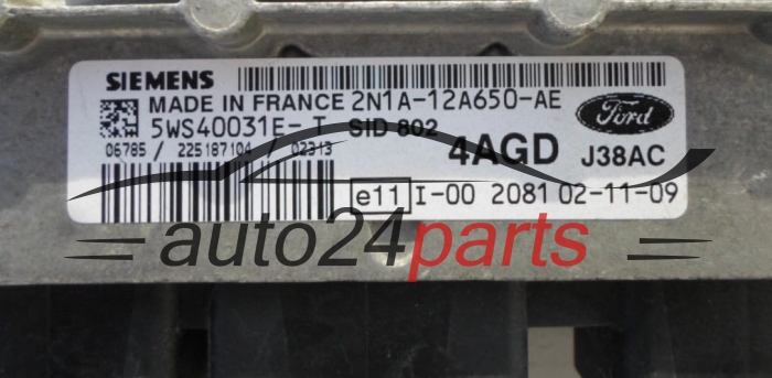 ECU CENTRALITA DE MOTOR  FORD  1.4 TDCI SIEMENS  5WS40031ET,  2N1A12A650AE, 4AGD, SID802