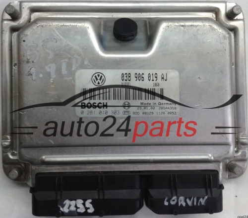 MOTORSTEUERGERÄT ECU STEUERGERÄT VW VOLKSWAGEN PASSAT 1.9 TDI ATJ 038906019AJ, 038 906 019 AJ, BOSCH 0 281 010 303, 0281010303, DIESEL 1060, 28SA4358 