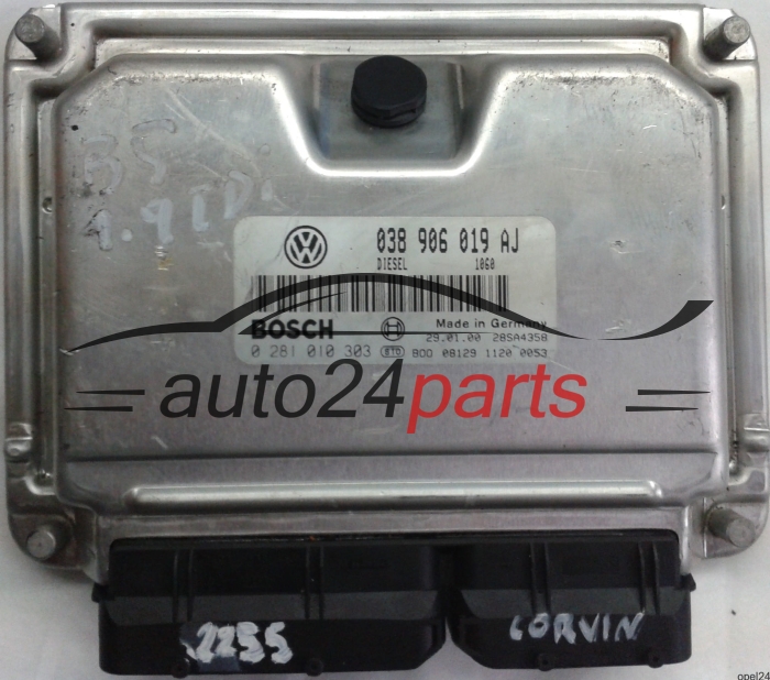 MOTORSTEUERGERÄT ECU STEUERGERÄT VW VOLKSWAGEN PASSAT 1.9 TDI ATJ 038906019AJ, 038 906 019 AJ, BOSCH 0 281 010 303, 0281010303, DIESEL 1060, 28SA4358 