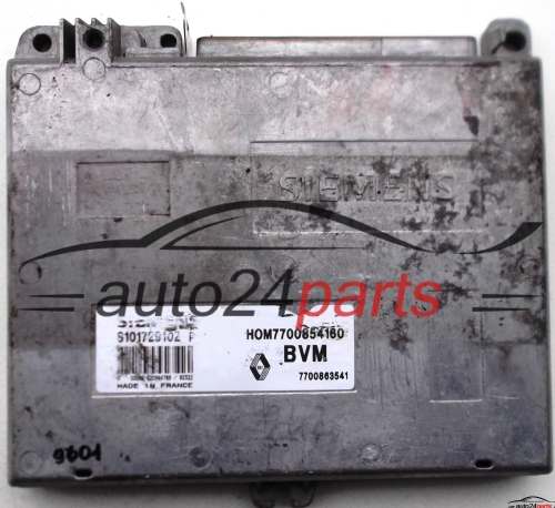 ECU CENTRALITA DE MOTOR RENAULT CLIO 1.2, SIEMENS S101729102 F, S101729102F, HOM7700854160, 7700854160 