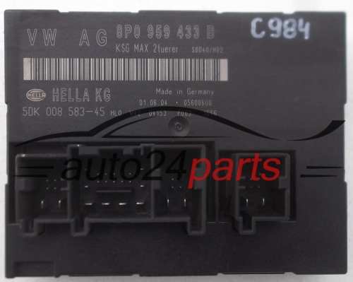 CENTRALKA MODUL STEROWNIK KOMFORTU AUDI A3, 8P0 959 433 B, 8P0959433B, 5DK 008 583-45, 5DK00858345 -  