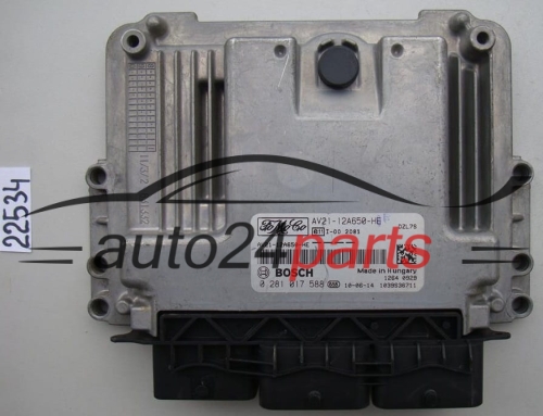 KOMPUTER STEROWNIK SILNIKA FORD FIESTA 1.6 TDCI BOSCH 0 281 017 588, 0281017588, FoMoCo AV21-12A650-HE, AV2112A650HE, DZL7S