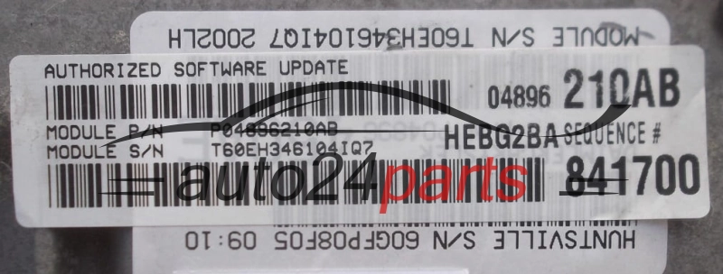 KOMPUTER STEROWNIK SILNIKA CHRYSLER DODGE 2.7-3.5L 04896210AB