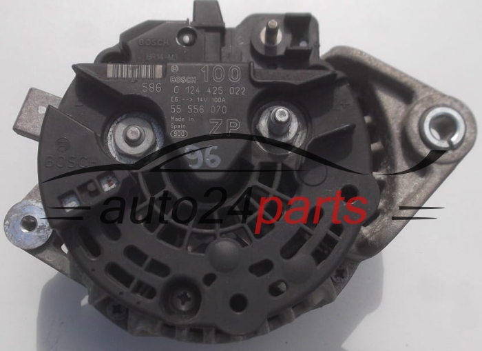 ALTERNATOR OPEL ASTRA CORSA MERIVA ZAFIRA BOSCH 0124425022 ZP, 55556070 ZP, GM 93184064, 100A