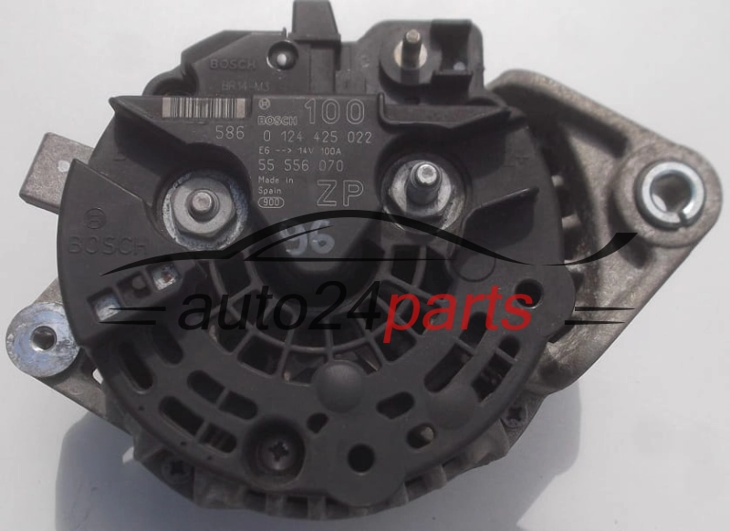 ALTERNATOR OPEL ASTRA CORSA MERIVA ZAFIRA BOSCH 0124425022 ZP, 55556070 ZP, GM 93184064, 100A