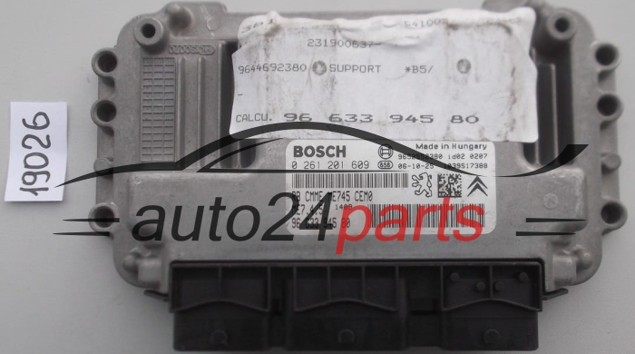 KOMPUTER STEROWNIK SILNIKA CITROEN C4 1.6 BOSCH 0 261 201 609, 0261201609, 96 633 945 80, 9663394580, 9652552380, ME7.4.5 