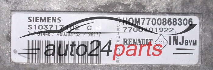 KOMPUTER STEROWNIK SILNIKA RENAULT MEGANE SIEMENS S103717102 C, HOM 7700868306