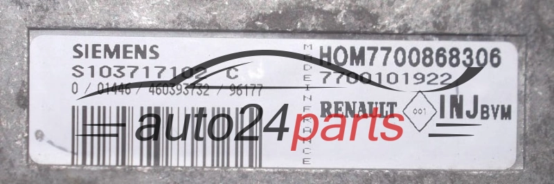 KOMPUTER STEROWNIK SILNIKA RENAULT MEGANE SIEMENS S103717102 C, HOM 7700868306