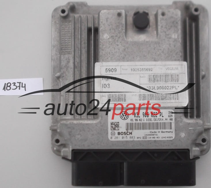 KOMPUTER STEROWNIK SILNIKA VW VOLKSWAGEN EOS 2.0 TDI BOSCH 0 281 015 883, 0281015883, 03L 906 022 PL, 03L906022PL, EDC17CP14