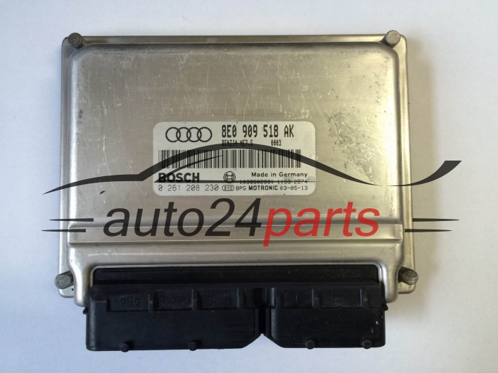 KOMPUTER STEROWNIK SILNIKA AUDI A4 1.8T, 1.8 TURBO 8E0 909 518 AK, 8E0909518AK, BOSCH 0 261 108 230, 0261208230, 1039SA02991