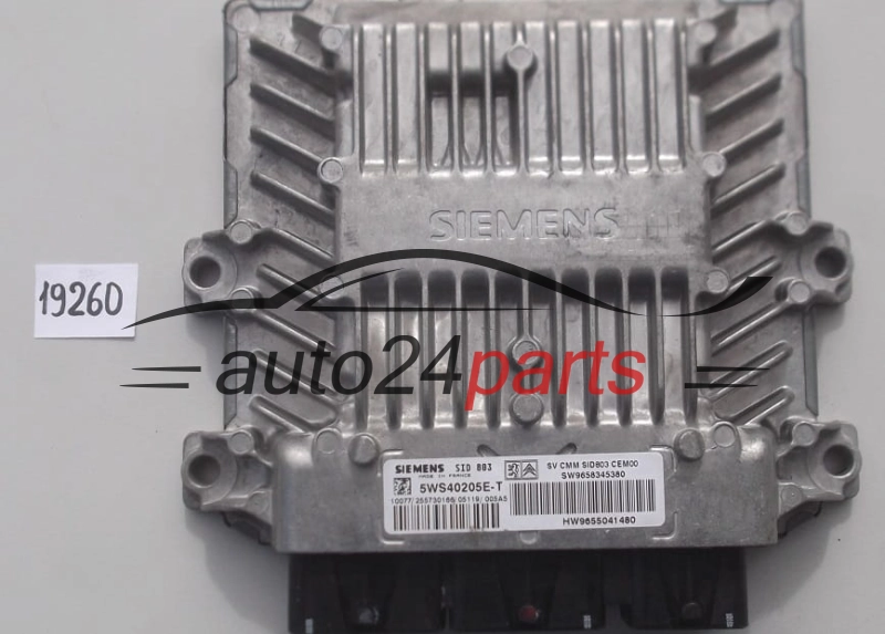 KOMPUTER STEROWNIK SILNIKA CITROEN PEUGEOT 2.0 HDI SIEMENS 5WS40205E-T, 5WS40205ET, SW9658345380, HW9655041480, SID803 