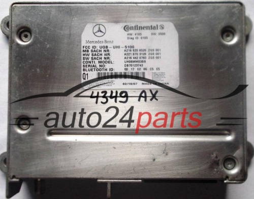 CENTRALKA MODUL STEROWNIK BLUETOOTH MERCEDES W203 W209 W211 W220 A2168206526, A2218703126, A2164420760, 2168206526, 2218703126, 2164420760, A 216 820 65 26, A 221 870 31 26, A 216 442 07 60, UH06MM03BB - 4349