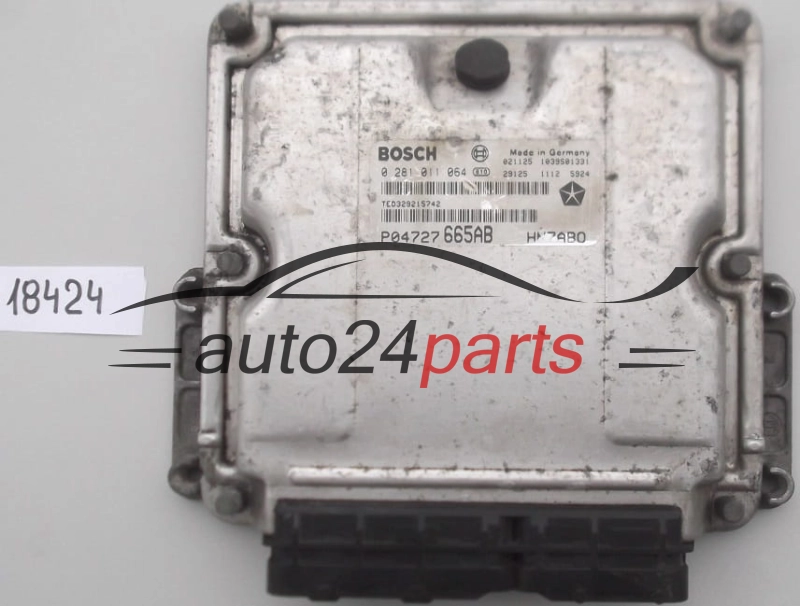KOMPUTER STEROWNIK SILNIKA CHRYSLER VOYAGER 2.5 CRD BOSCH 0 281 011 064, 0281011064, P04727665AB