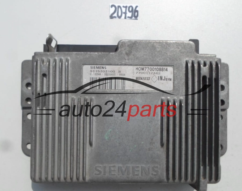 KOMPUTER STEROWNIK SILNIKA RENAULT CLIO 1.4 S115303100B S115303100 115303100 7700112342 HOM7700108814, 7700108814